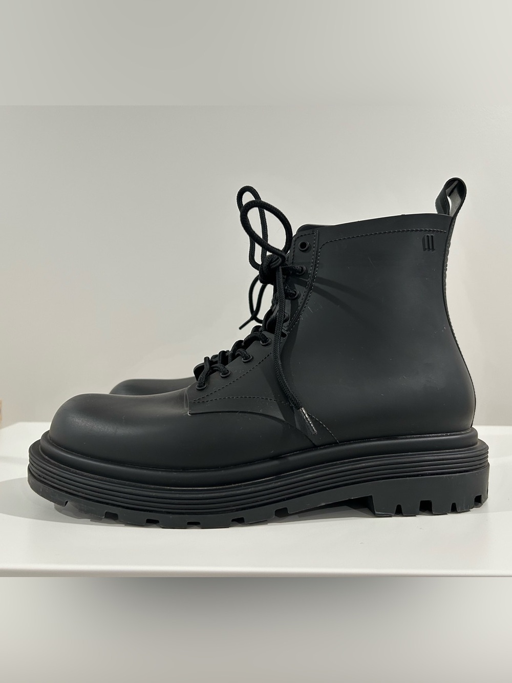 Melissa Coturno Black Platform Combat Boots Vegan Melflex Women’s 9 EU 40